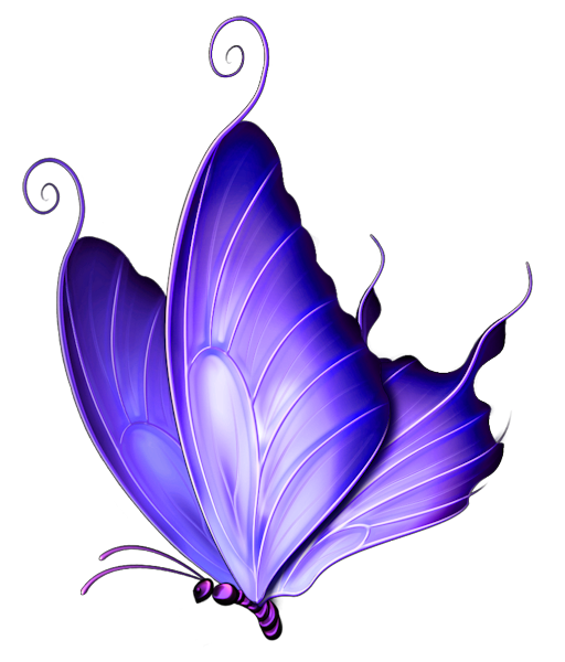 Transparent Purple Deco Butterfly PNG Clipart