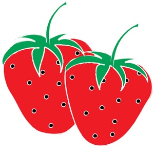 Strawberries Clipart Image - A Couple Of Ripe Red Strawberries