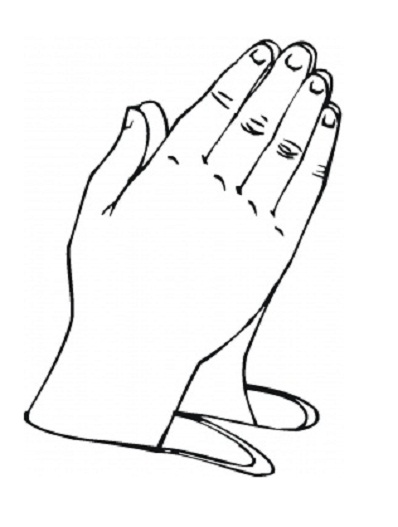 free clipart praying hands black and white - photo #49