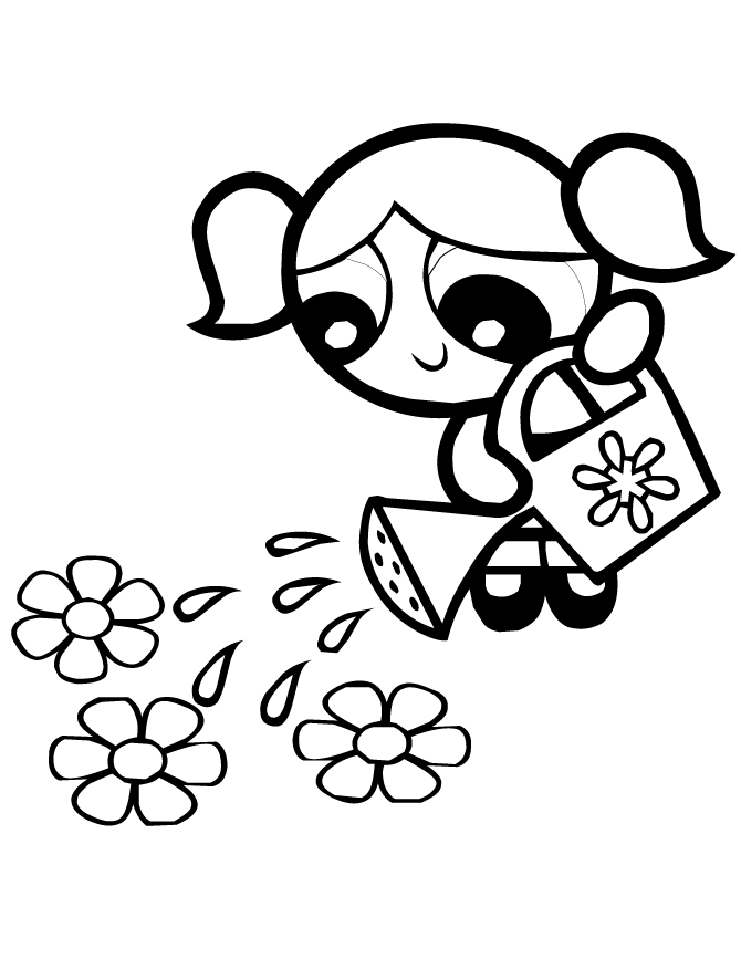 Powerpuff Girls Buttercup Jump Kick Coloring Page | Free Printable ...