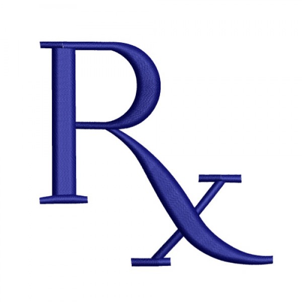 Pharmacy RX Pharmacist Symbol Embroidery Design