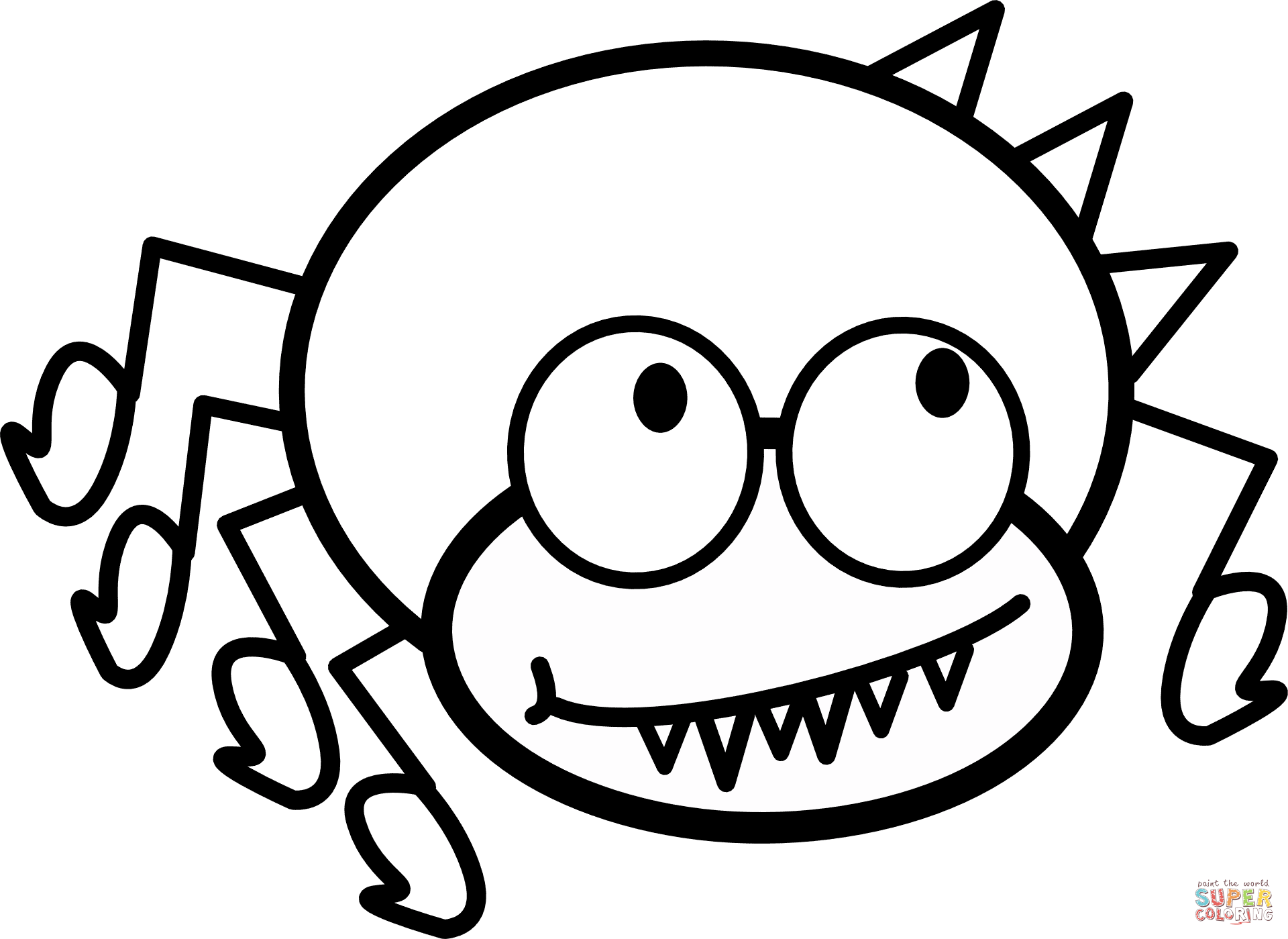 Cartoon Spider coloring page | Free Printable Coloring Pages