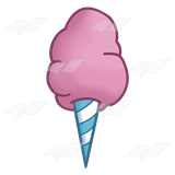 A Beka Book :: Clip Art :: Cotton Candy—on a blue and white cone
