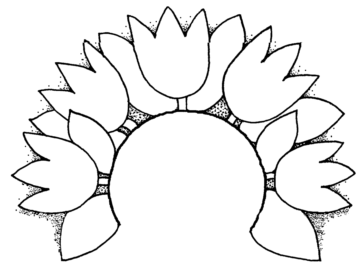 free spring flower black and white clipart - photo #49