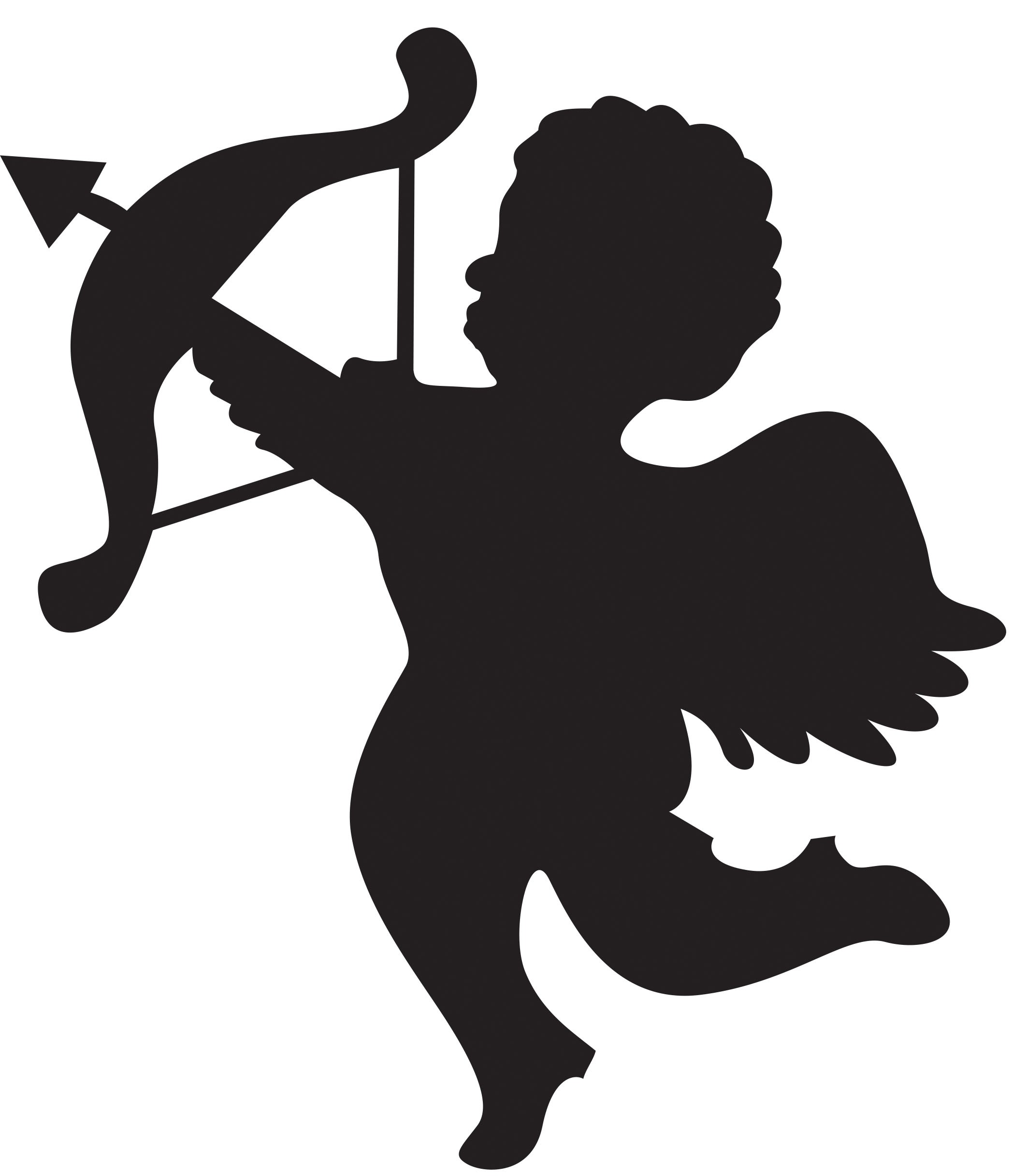 Cupid Black And White Clipart