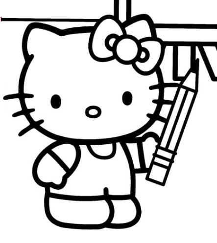 Hello-Kitty-holding-a-pencil-coloring-pages.png
