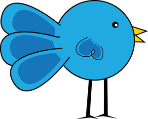 Bird clipart image clip art cartoon of a blue bird standing up ...