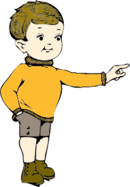 Little boy pointing clipart