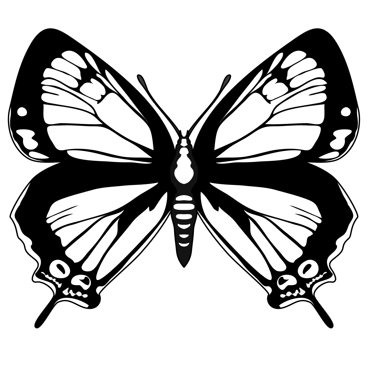 Black and White Clip Art: Butterfly Black and White Clip Art