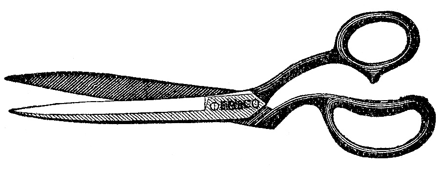 Vintage Clip Art - Antique Sewing Scissors - The Graphics Fairy