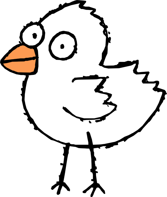 Cartoon Bird 2 Black White - Free Clipart Images