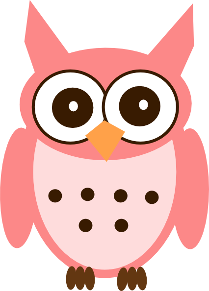 Pink And Brown Owl Clip Art - vector clip art online ...