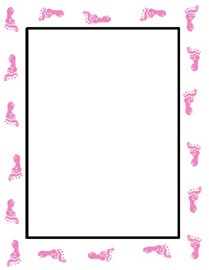 Pink Baby Footprints Border | Food Wallpaper