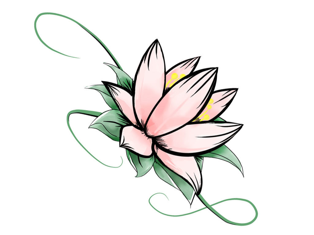 Simple Lotus Flower Drawing - ClipArt Best