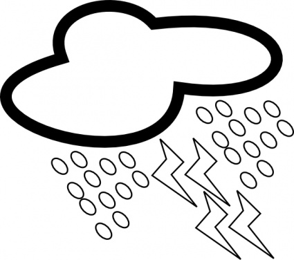 Icon Cloud Outline Symbol Lightning Weather Storm Thunder Rainning ...