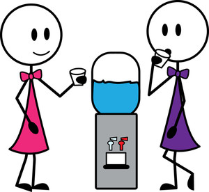 Gossip Clipart Image - Two Stick Figure Woman Coworkers Gossiping ...