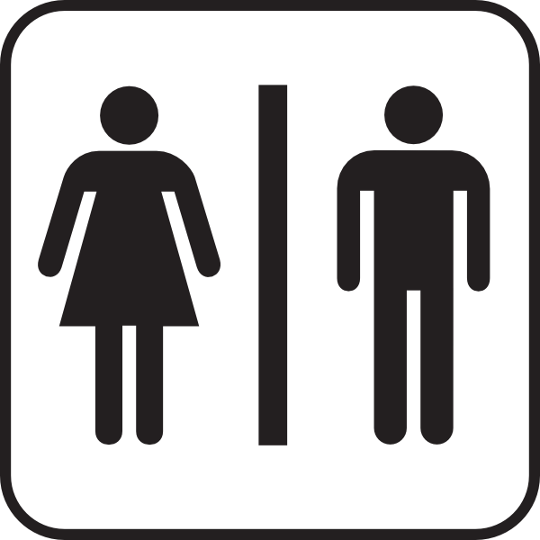 Large Man Woman Bathroom Sign Clip Art - vector clip ...