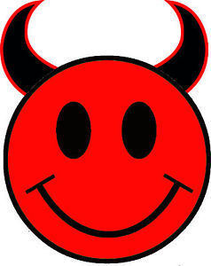 Smiley Face Devil Horns Iron ON T Shirt Transfer FOR Lights OR ...
