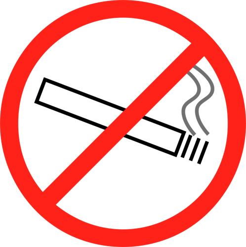 Vector illustration of thin border no smoking sign | Public domain ...