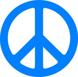 Blue Peace Sign Clip Art - vector clip art online ...