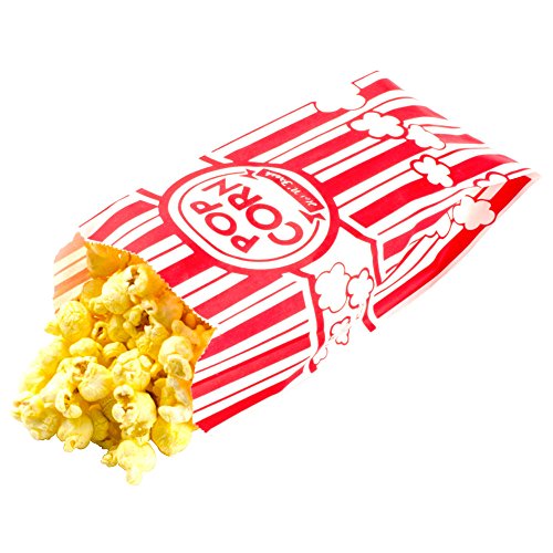 Amazon.com: Carnival King Paper Popcorn Bags, 1 oz, Red & White ...