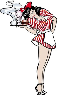 1950s Waitress Clipart