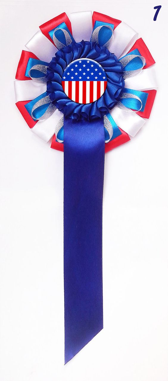 4th of July Ribbon Patriotic Independence Day big rosettes ...