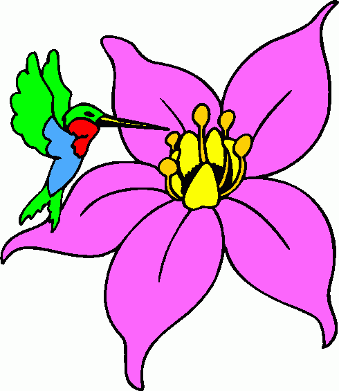 flower_with_hummingbird clipart - flower_with_hummingbird clip art
