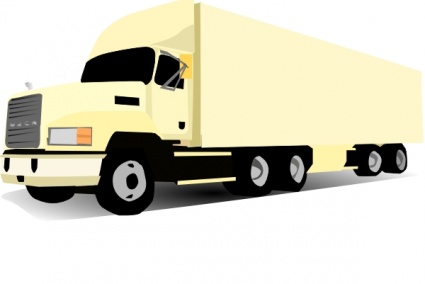 18 Wheeler Truck clip art vector, free vector graphics