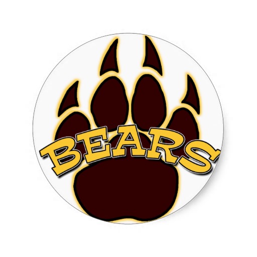 BEARS Bear Paw - Gold & Brown Stickers from Zazzle.