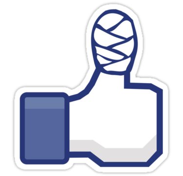 thumbs up, facebook, like it, bandage wrapped around an injured ...