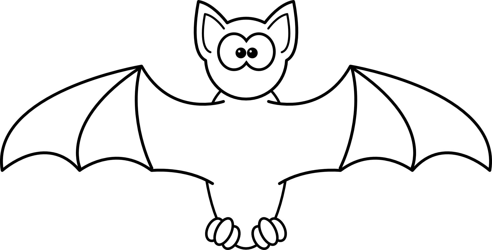 Clip Art: Bat Black White Art Zeke Halloween SVG