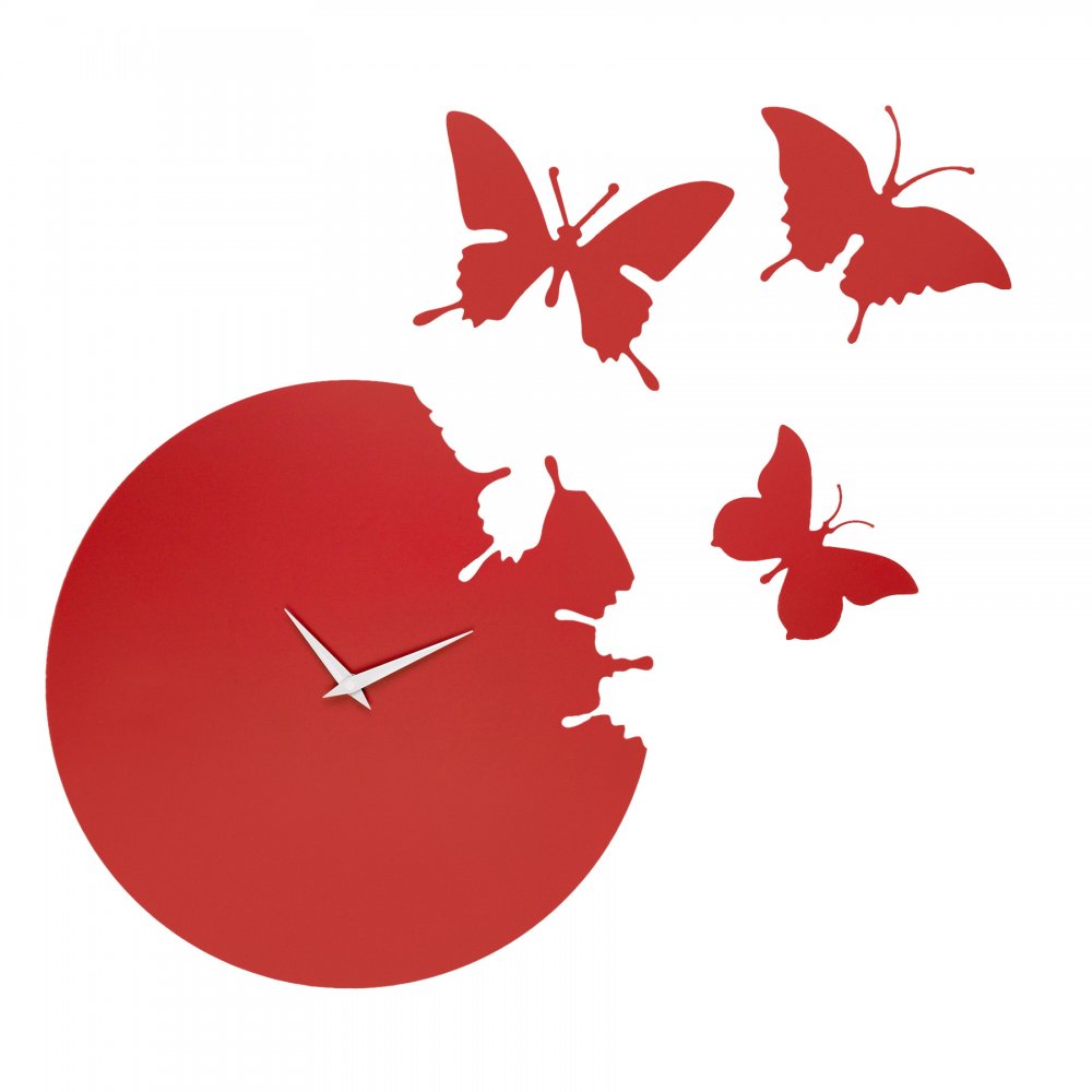 Red Butterfly Clock