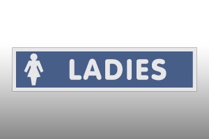 Silver/Blue Acrylic Ladies Toilet Sign