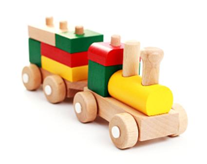 Wooden Toy Trains and Table