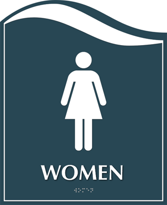 Women Restroom Sign With Border- Pacific Regulatory Sign, SKU - SE-