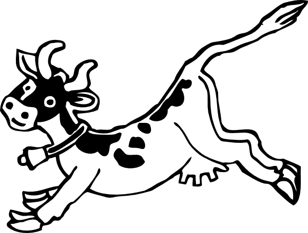 Jumping Cow clip art - vector clip art online, royalty free ...