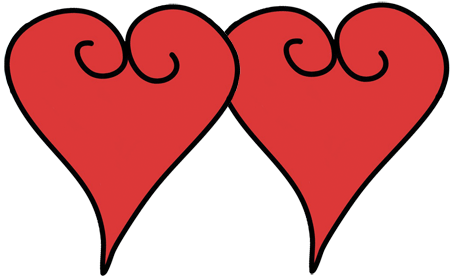 Clipart Red Hearts Spiral, Echo's Free Heart Clipart of Red Heart Pair