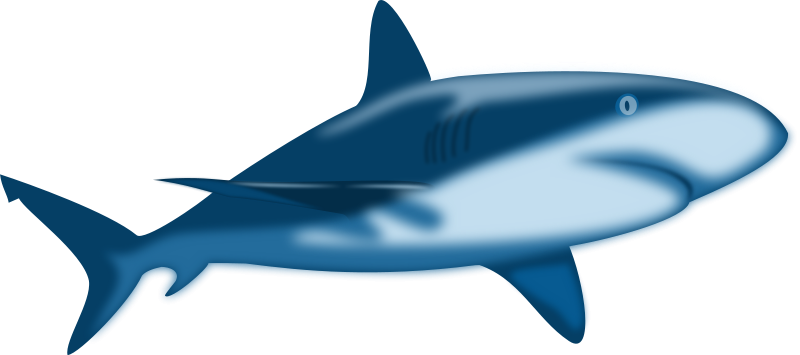 Free Shaded Blue Shark Clip Art