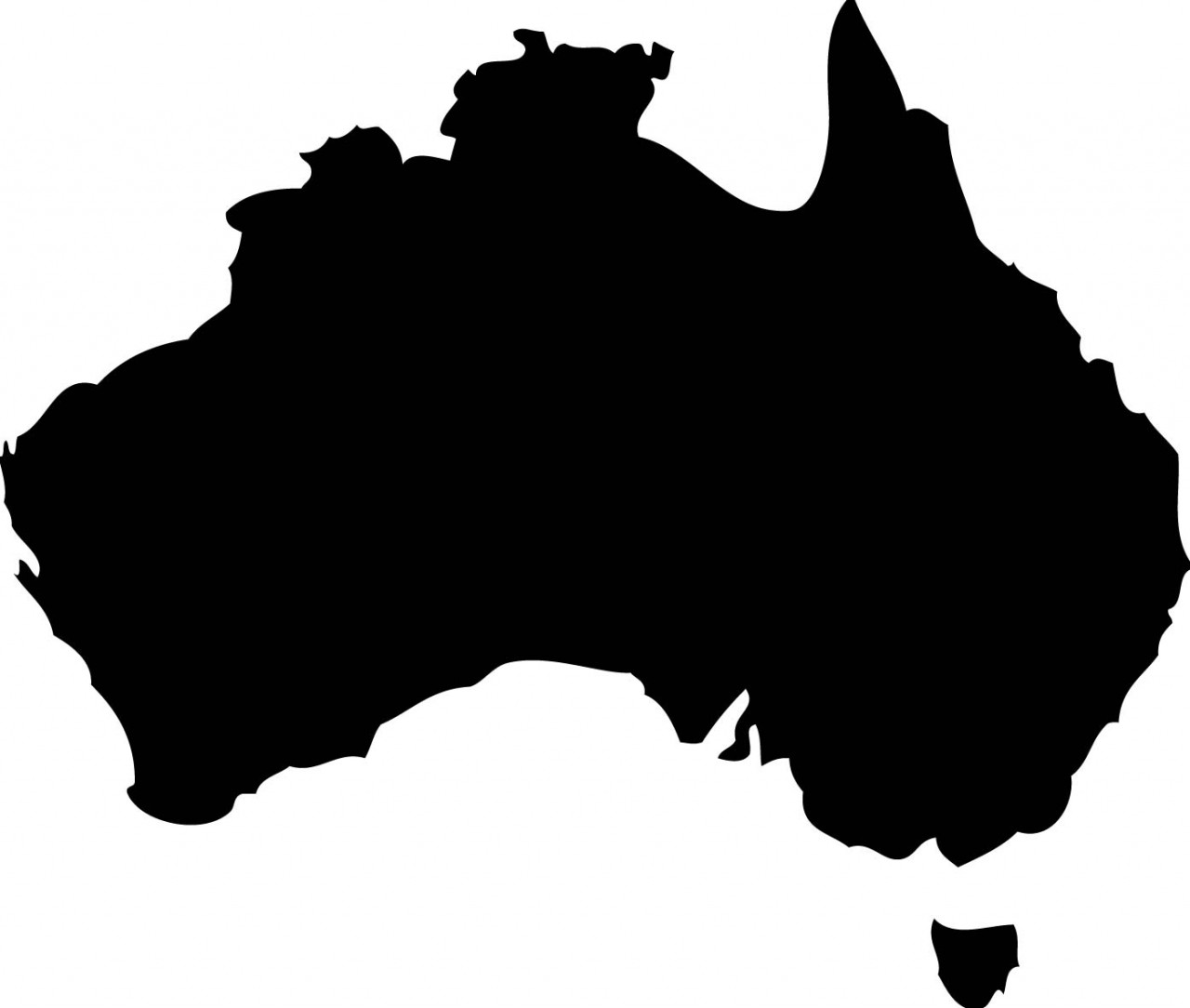 Black And White Map Of Australia - ClipArt Best