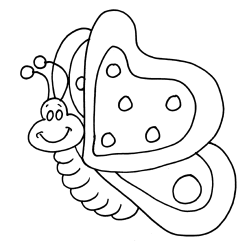 Coloring Pages - Butterfly Cartoon