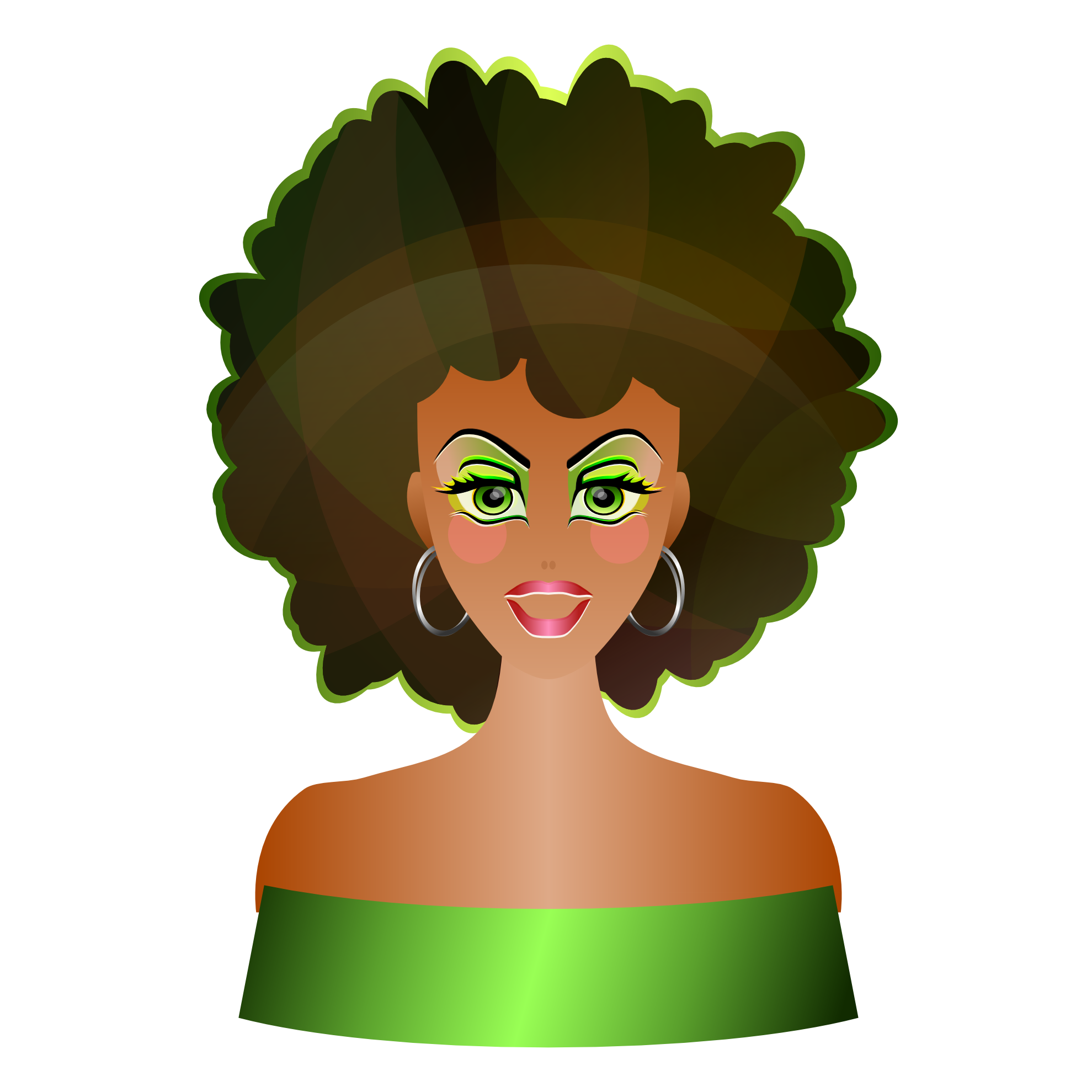 Clip Art: Afro Girl clipartist.net SVG ...