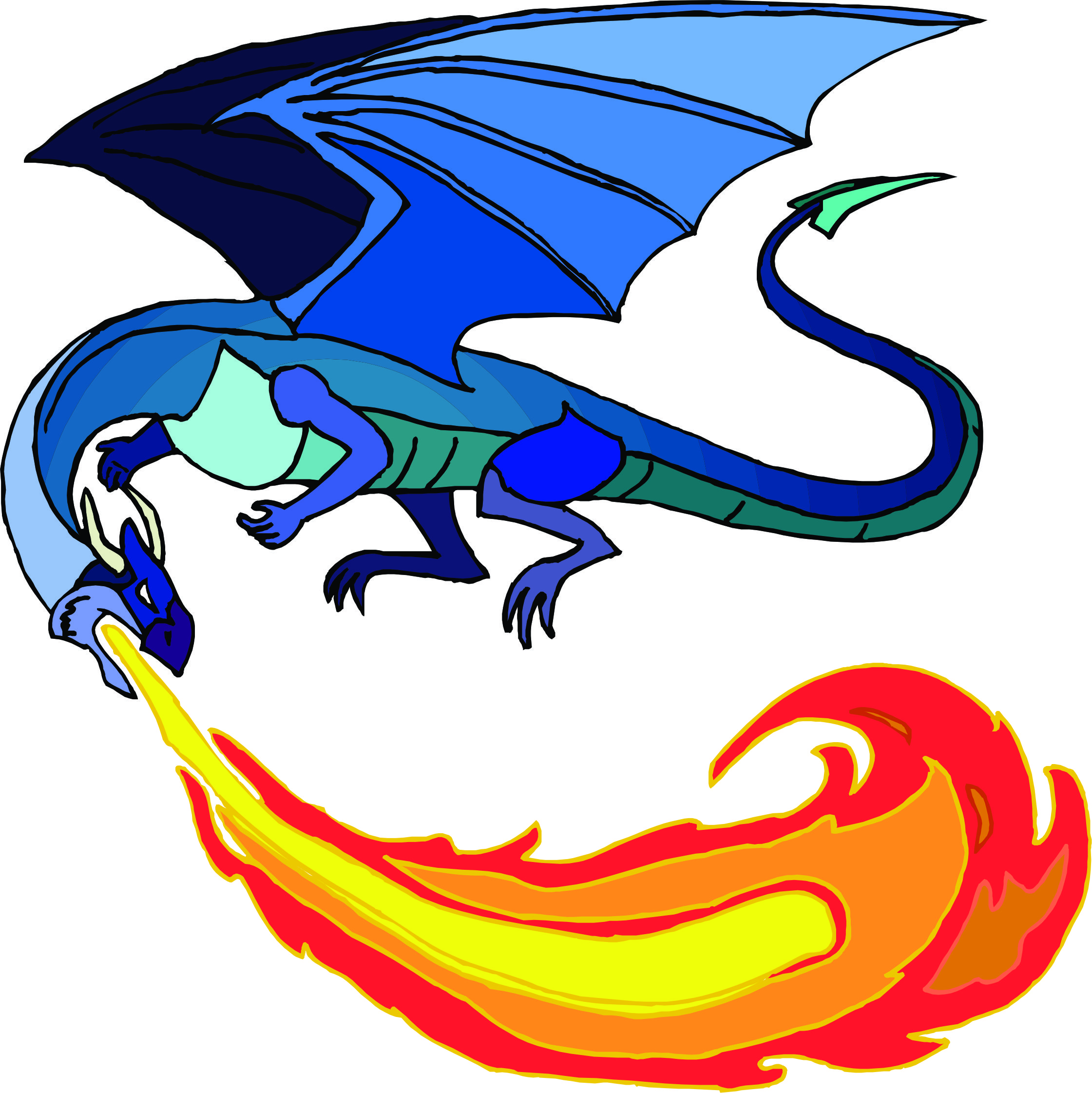 Dragon Breathing Fire Clipart - Free Clipart Images