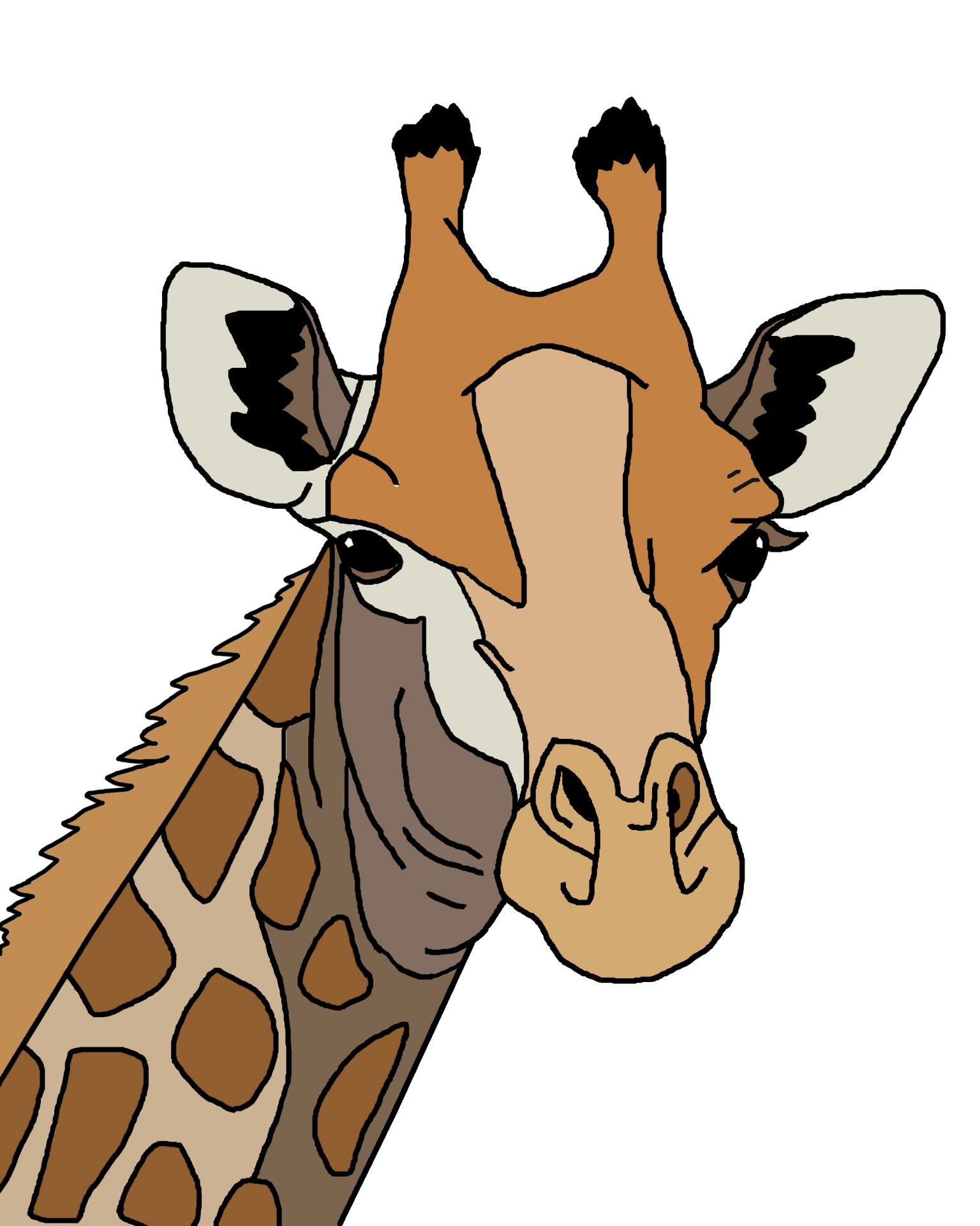Giraffe Illustration In Color Free Stock Photo - Public Domain ...