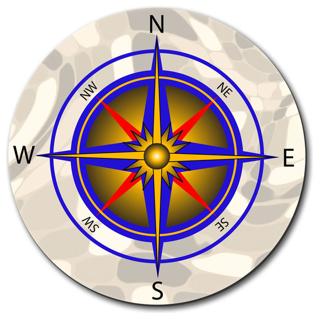 Compass Nautical North South East West Mouse Pad - Contemporary ...