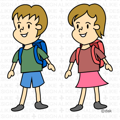 Children at school clip art