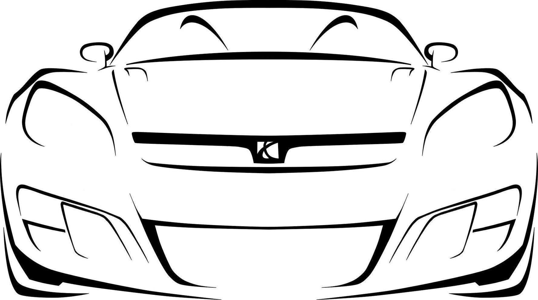 Car front outline clipart