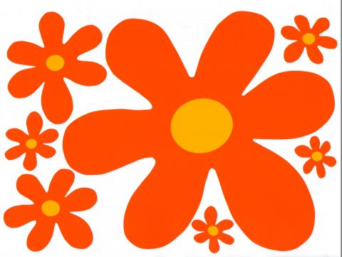 Scooby Doo flower car stickers, message in a flower, CND flower ...