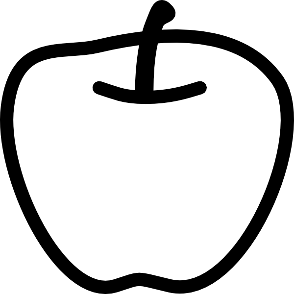 Apple Black And White Clipart