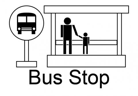 Bus station clipart logo